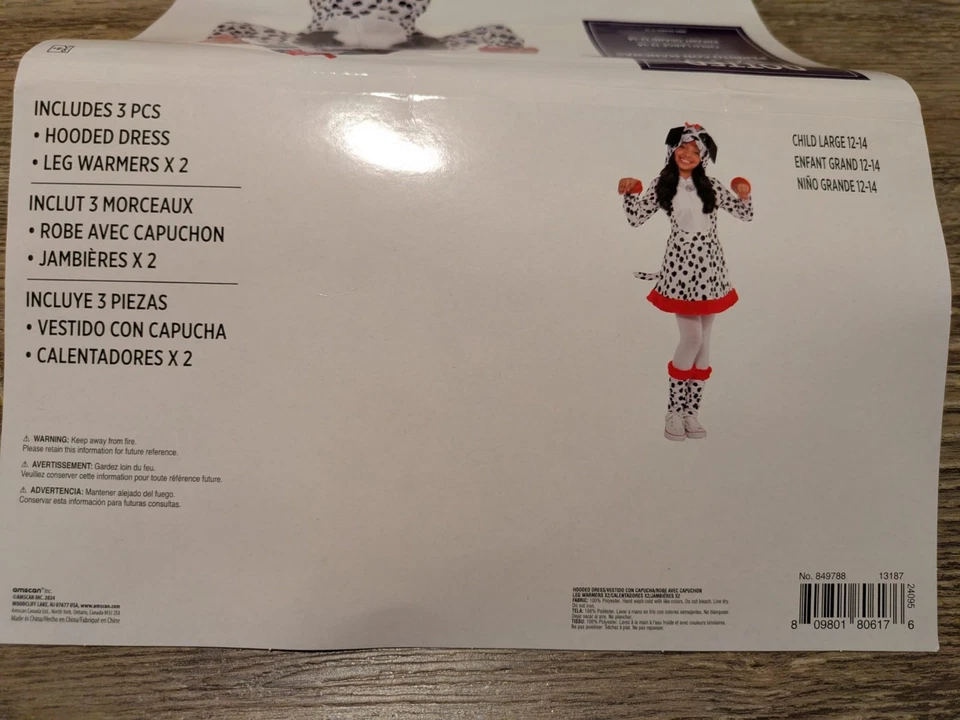 Disfraz de Halloween para niñas dálmatas. Talla: 12-14 grande. Tamaño real: Petite 10-12 Foto 1 de 4