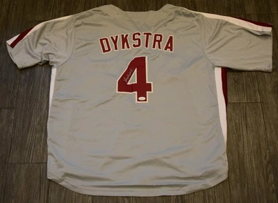Camiseta de béisbol autografiada por Lenny Dykstra certificada por la JSA Foto 1 de 3