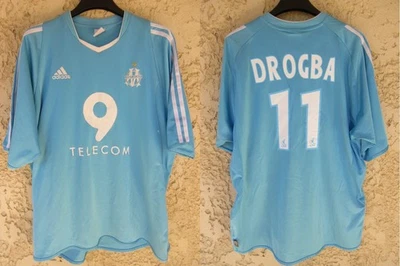 Maillot OLYMPIQUE DE MARSEILLE OM 2004 ADIDAS vintage DROGBA n°11 away shirt XL - Photo 1/4