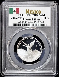 2016-Mo Mexico 1/4 oz Silver Proof Libertad PCGS PR 69 DCAM - Picture 1 of 4