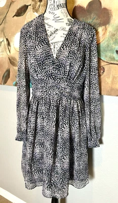 Muse dress Formal colorblock animal print 8 medium M zip black bodycon Career - Image 1 of 4