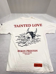 Heron Preston Public Figure Tainted Love White Tshirt Size XS  - Picture 1 of 7