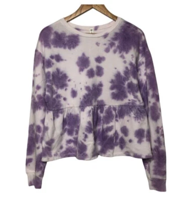 Suéter Top BP Mangas Largas Púrpura Tie Dye Informal Para Mujer NUEVO Foto 1 de 4