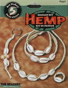 Hanf Schmuck Kit - macht bis zu 5 Projekte (Rohseil Muschel Kit) - Bild 1 von 2