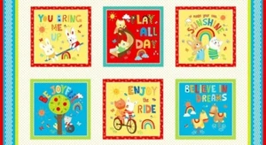 Play All Day Multi Block Fabric Panel by Diane Eichler Studio E Fabrics 24"x44" - Picture 1 of 1