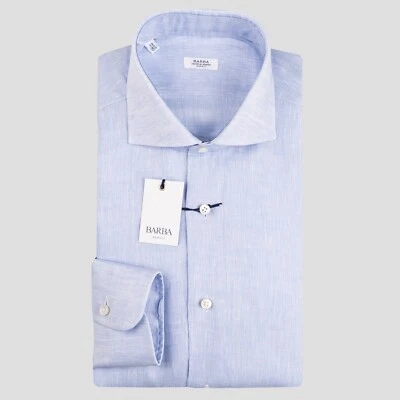 CAMISA BARBA NAPOLI NUEVA 100% LINO TALLA 18.5 US 46 EU BNSS36 Foto 1 de 3