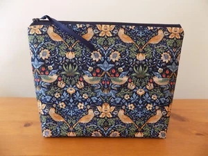Strawberry Thief Toiletries Bag William Morris Make Up Cosmetic Bag Birds Floral - Picture 1 of 7