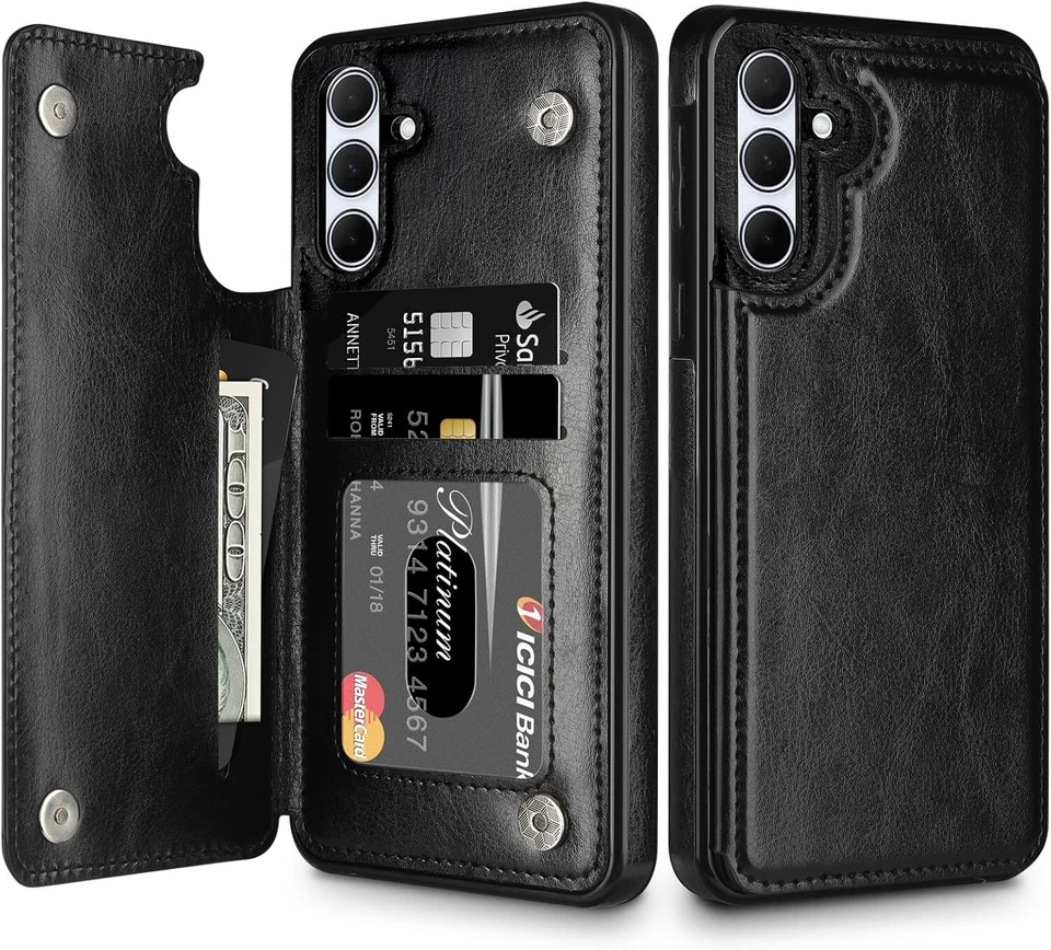 For Samsung Galaxy A35 5G Leather Wallet Case Cover Kickstand Card Holder Pocket