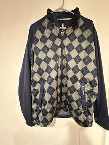 Mens Sunice Tornado Golf Jacket Polyester L Blue/olive Green Full Zip - Picture 1 of 4