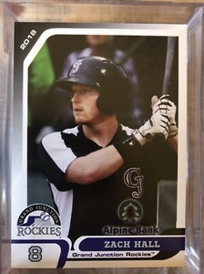 2018 Grand Junction Rockies Grandstand #18 Zach Hall Granite Bay California Card