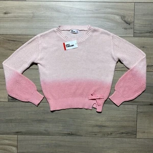 Epic Threads Girls Ombré Bow Sweater Crewneck Stretchy Size M Bella Pink - Picture 1 of 13