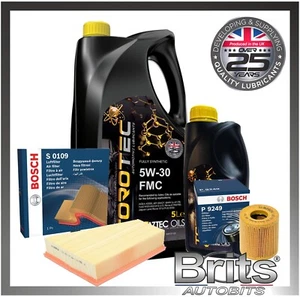 Service Kit for FORD MONDEO 2.0 TDCI MK4 Bosch Oil Air Filters with 6L Aztec Oil - Picture 1 of 5