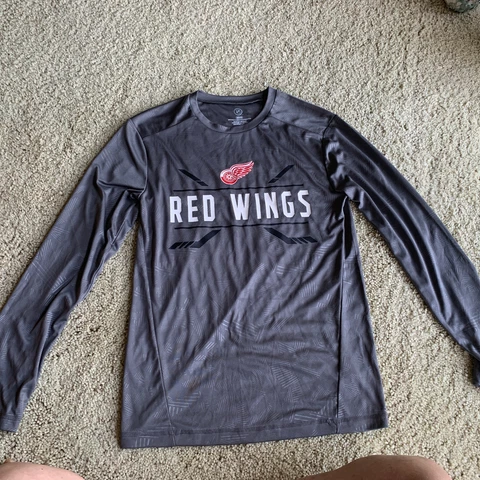 NHL Detroit Red Wings Long Sleeve Shirt Hockey Medium Dry-Fit style Cover