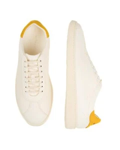 Kiton $1,420 Nuevo en Caja Blanco Amarillo Piel de Ciervo Tenis Zapatos (7.5 UK) 8.5 US - Imagen 1 de 6
