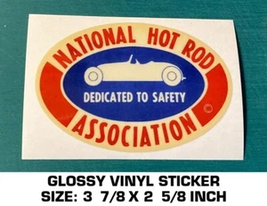 NHRA NATIONAL HOT ROD ASSOCIATION VINYL DECAL STICKER VINTAGE LOOK - DRAG RACING - Picture 1 of 2