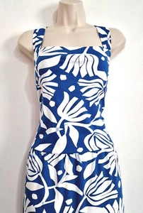 Seasalt Size 24 RRP £66 BNWT Blue/White Floral Tiered Long Stretch Jersey Dress - Picture 1 of 23