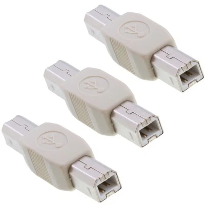 3 Pcs USB Type B Male to Male Printer Scanner Coupler Adapter Gender Changer - Image 1 of 2