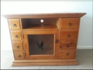 Timber cd and video cabinet timber coffee table - Picture 1 of 2