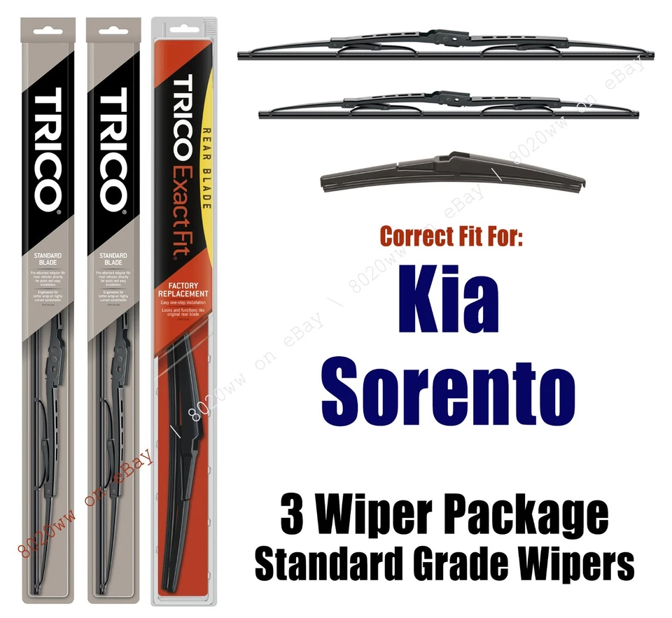3 Wiper Package Front & Rear - fits 2016+ Kia Sorento - 30260/160/12K - Image 1 of 1
