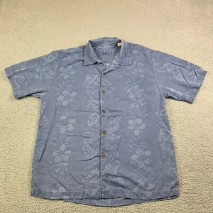 Tommy Bahama Seide Hawaiihemd Herren Large blau Blumenmuster Aloha - Bild 1 von 8