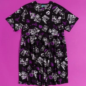 Official Disney All Over Print Villains Tarot Card Smock Dress : S,M,L,XL,XS - Picture 1 of 4