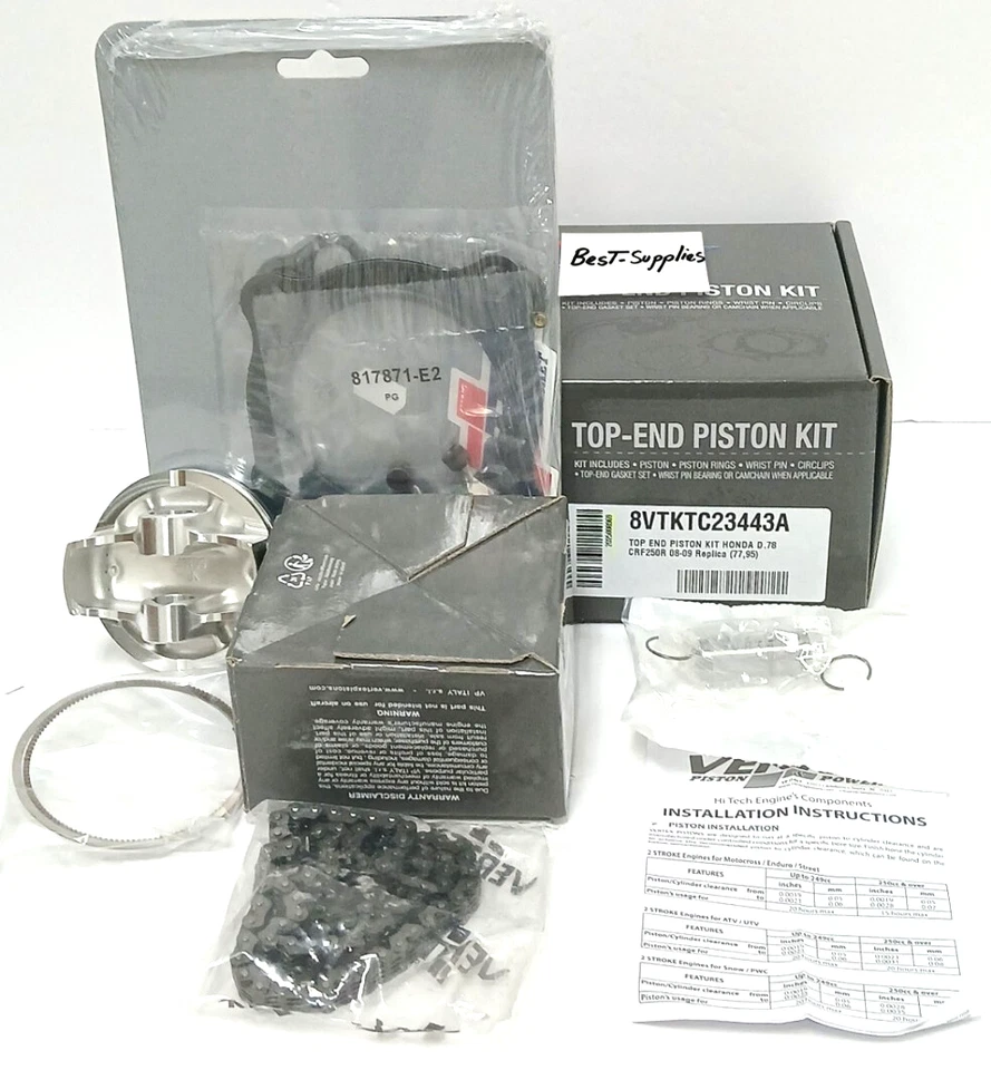 KIT DE CADENA DE LEVAS DE PISTÓN DE RECONSTRUCCIÓN DE EXTREMO SUPERIOR 78 MM para HONDA CRF 250R 2008-2009 - VERTEX Foto 1 de 2