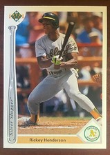 1991 Upper Deck #SS3 Rickey Henderson Oakland Athletics Silver Slugger Insert