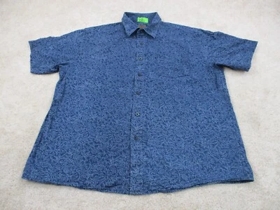 Pendleton Shirt Men Extra Large Blue Floral Print Cotton Short Sleeve Button Up* - Image 1 of 4
