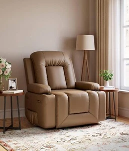 Extra-Large Power Lift Recliner Chair w/Heat+Massage Features, Faux PU Leather - Picture 1 of 58