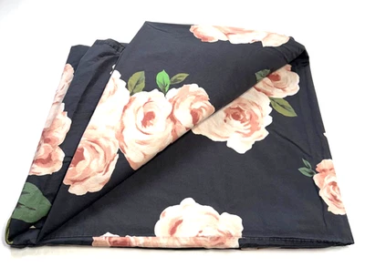Pottery Barn Teen Emily & Meritt Bed of Roses Duvet Twin Charcoal 100% Cotton - Image 1 of 4