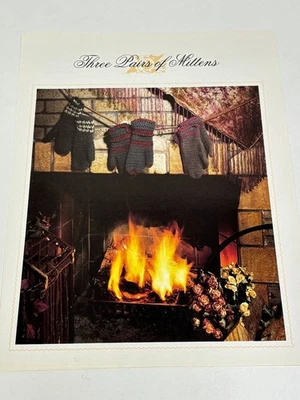 Three Pairs of Mittens Crochet Pattern Book Pages - Image 1 of 3