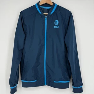 AT&T Herren Blau Uniform Arbeit Full Zip Leichte Bomberjacke Mitarbeiter S - Bild 1 von 10