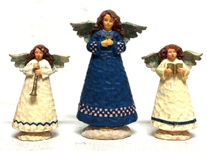 Russ Berrie Gifts From Heaven 3 Angels Resin Figurines Vintage - Picture 1 of 6