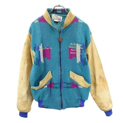 Abrigo Montana de Amber 90s Chaqueta de punto con adornos de cuero antiguo para hombre Foto 1 de 4