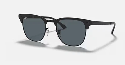 OCCHIALI DA SOLE RAY-BAN CLUBMASTER METALLO NERO OPACO/BLU SCURO RB3716 186/R5 51-21 - Immagine 1 di 4