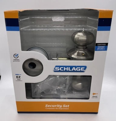 Juego de seguridad Schlage entrada con llave perilla georgiana con cerrojo FB50 V GEO 619 Foto 1 de 4