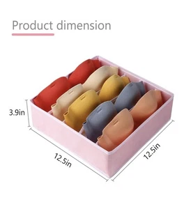 Bra Underwear Organizer 5 Cell Pink Foldable Storage Cubes Set Of 2 - Picture 1 of 3