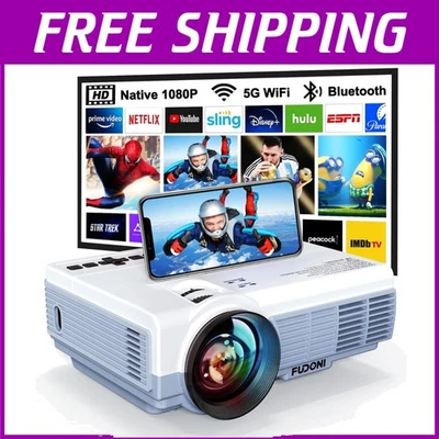 Mobile Projector with 5G WiFi, 4K Support & Auto Sleep Timer - 3-Year Warranty - Image 1 of 4