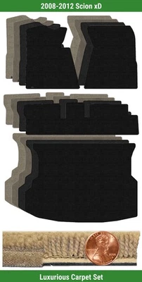 Lloyd Custom Luxe Carpet Mat Set for 2008-2012 Scion xD (4 pieces) #124Z - Image 1 of 4