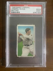 T 206 Sweet Caporal Admiral Schlei Batting PSA 2 (MC) New York National - Picture 1 of 2