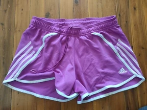 adidas Shorts womens Sz 8-10 Purple Poly activewear sports gym VGC - Picture 1 of 3