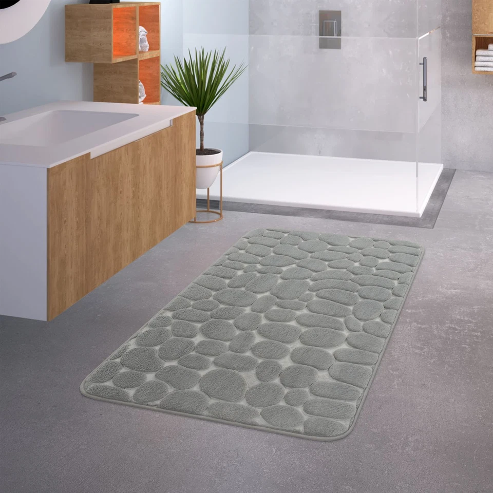 Badezimmer Badematte Duschmatte Rutschfest Waschbar Memory Schaum Stein Muster - Bild 1 von 1