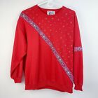 Vintage 90er Jahre Blast Blues Blumenmuster rot Sweatshirt Größe 1X