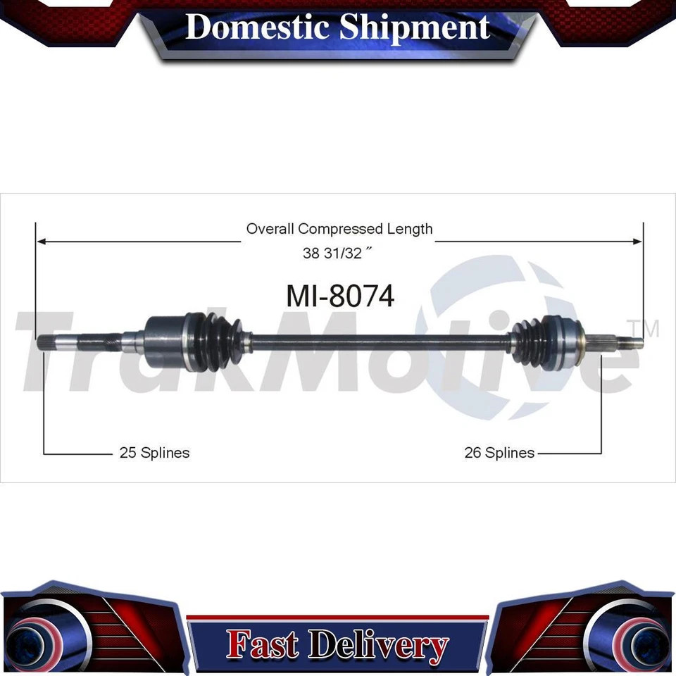 Conjunto de junta de eje de transmisión TrakMotive delantero derecho CV para Dodge Charger 1987 Foto 1 de 1
