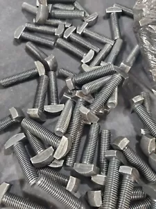 LOTTO 100 bulloni testa piatta quadrati 1/2-13 x 2" GR 5 T testa utensile fissaggio macchina - Foto 1 di 3