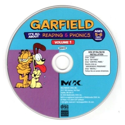 GARFIELD Reading & Phonics (Ages 5-6) (PC-CD, 2004) for Windows-NEW CD in SLEEVE - Image 1 of 3