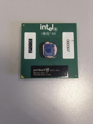 Intel Pentium III 800 MHz, 256K Cache, 133 MHz FSB CPU 3103A458-0754 sl4cd - Immagine 1 di 2