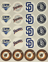 SET of 40- 2" SAN DIEGO PADRES ADHESIVE STICKERS 