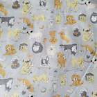 SO CUTE!! Puppers at Play on Light Gray Cotton Shirting from Japan - Dogs