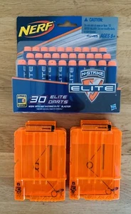 Genuine Nerf N-Strike Elite Ammo Clips Replacement + 30 Brand New Elite Darts - Picture 1 of 3